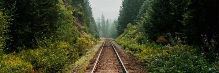 Train tracks going into the distance