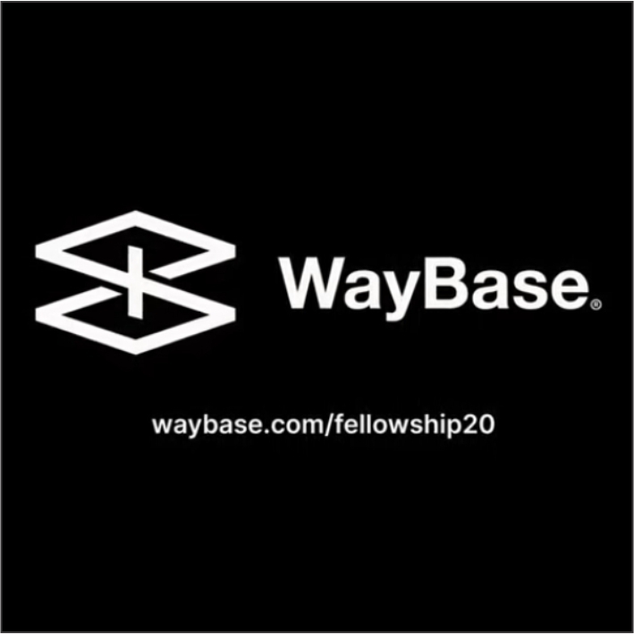 Waybase logo on black screen