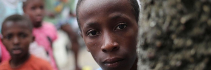 Face of a Haitian boy
