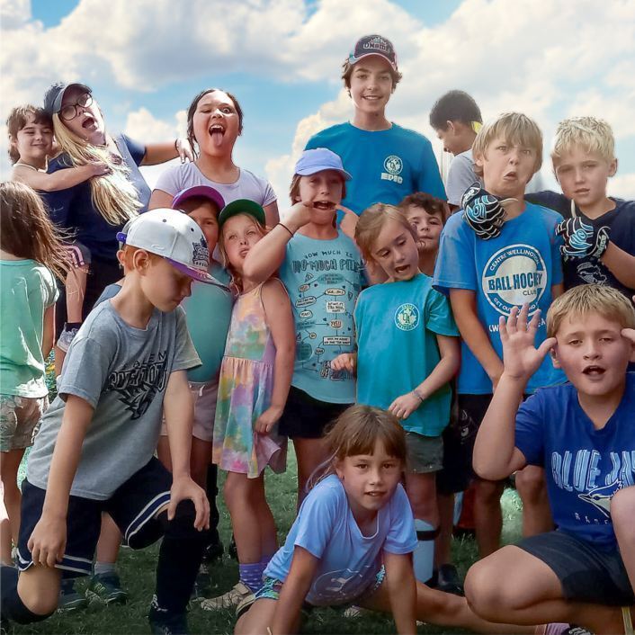 Group of kids having fun and making faces.