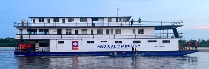 Large three-tiered medical ministry boat